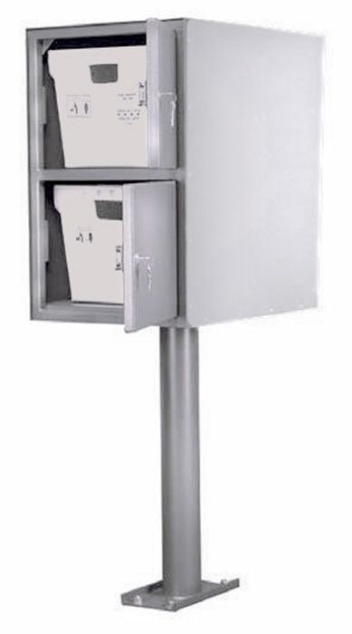 Custom Commercial Collection Box in Stainless - Double Double (Rear Access)