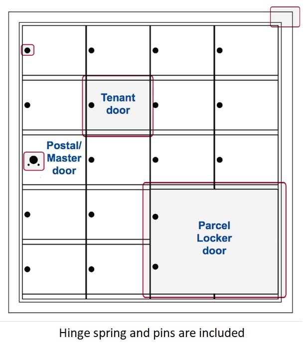 Replacement Tenant Door - 5 in. H x 6-3/8 in. W (Specify Finish, Lock Type for Preparation Purposes Only, and Id Required)