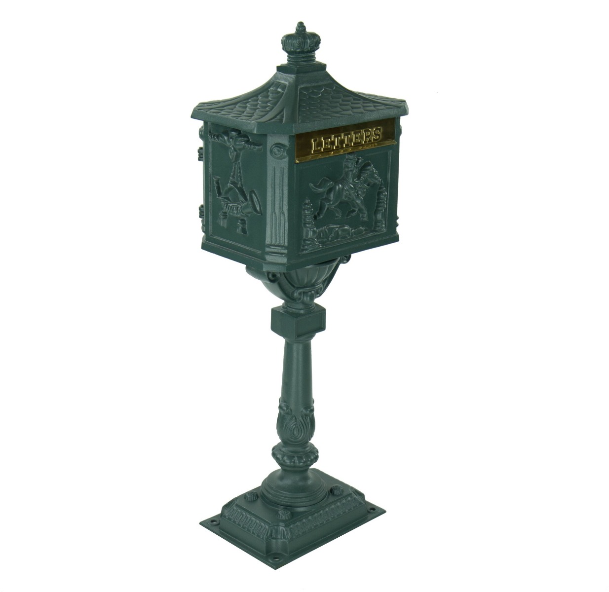 Amco Victorian Pedestal Locking Mailbox in Textured Bronze