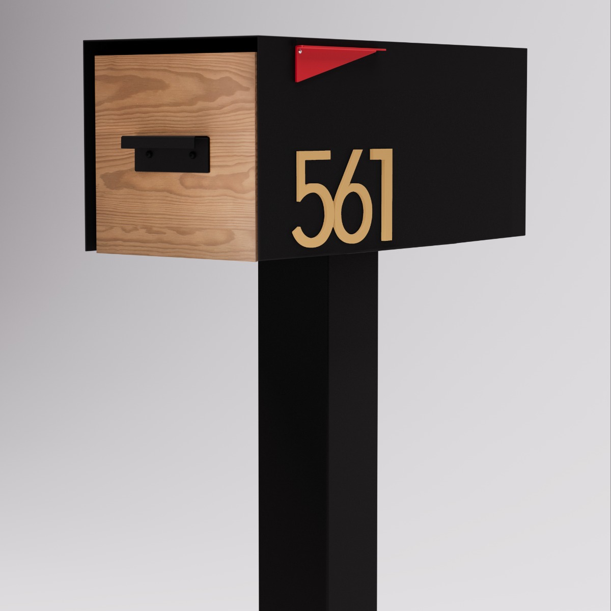 Malone Post-Mounted Mailbox with Wood Door