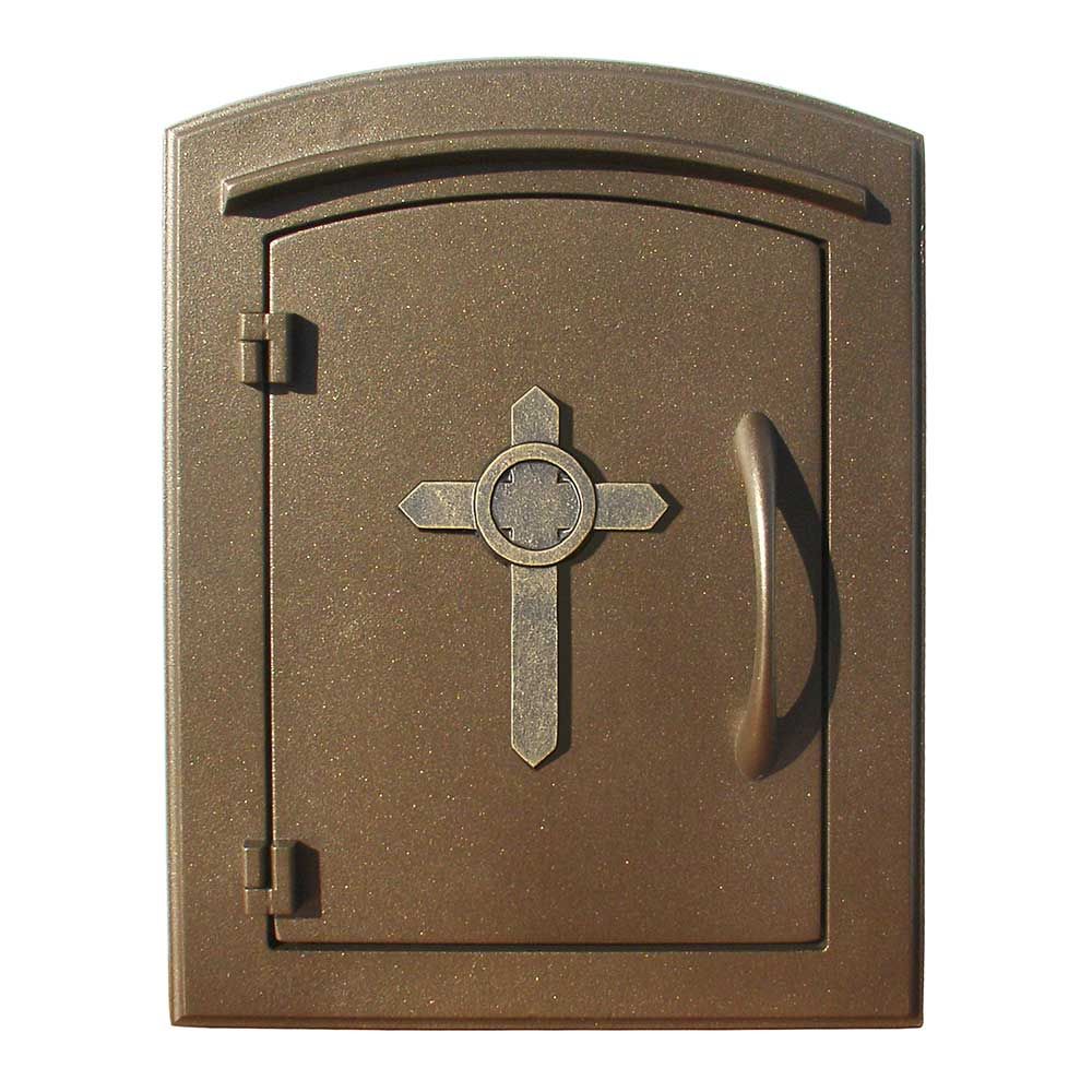 Manchester Non-Locking Column Mount Mailbox with Cross Emblem