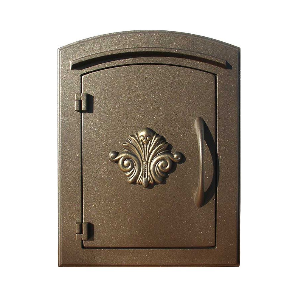Manchester Security Locking Column Mount Mailbox with Scroll Emblem (Stucco Column Not Included)