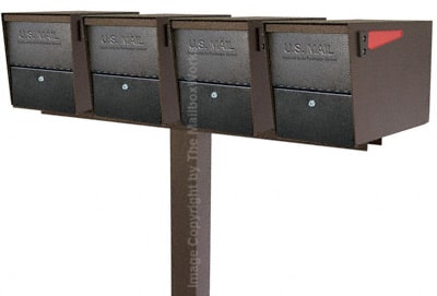 Mail Boss Package Master Quad Mailboxes with Post
