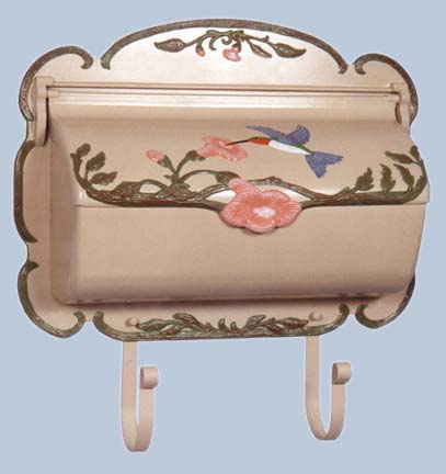 SHB-1004-NAT - Hand Painted Hummingbird Horizontal Residential Mailbox