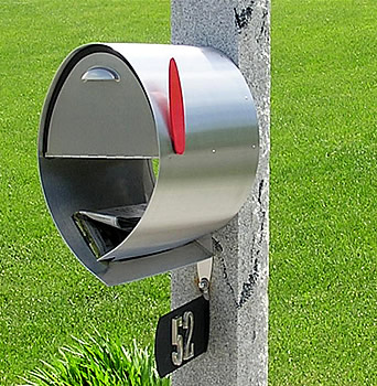 Spira Postbox Unique Post Mount Mailbox - Stainless Steel