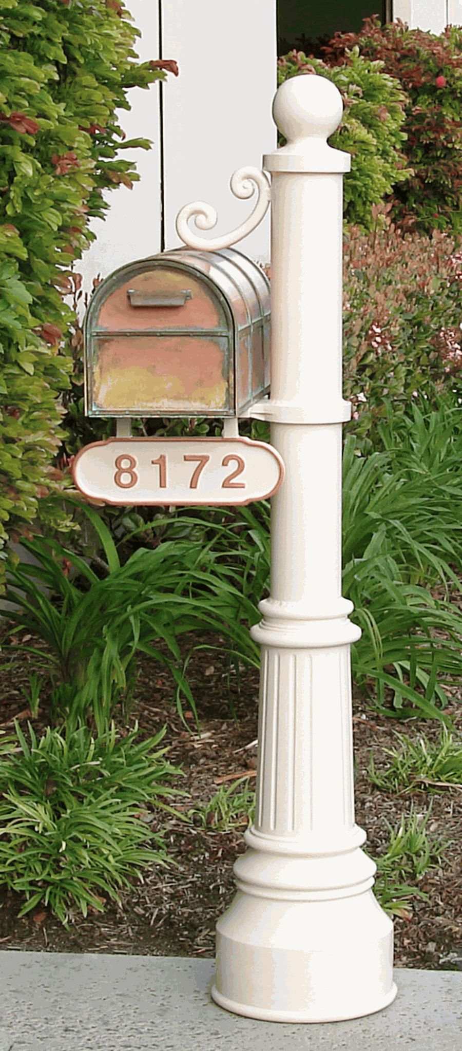 Streetscape mailbox and post deluxe with address plate