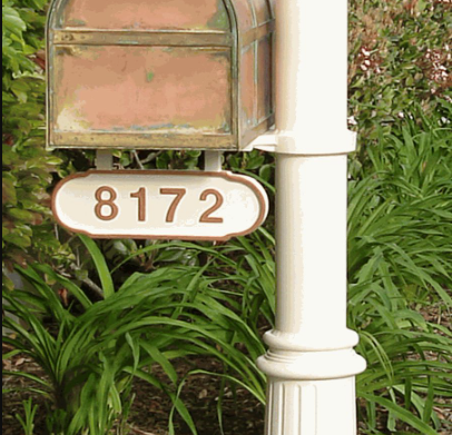 Hanging Address Plaque for Mailbox Post