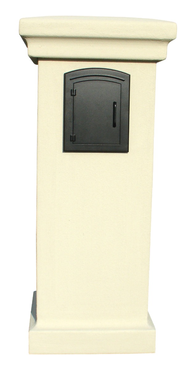 Manchester Security Locking Stucco Column Mailbox with Plain Door - Stucco Column Included (Choose Colors)