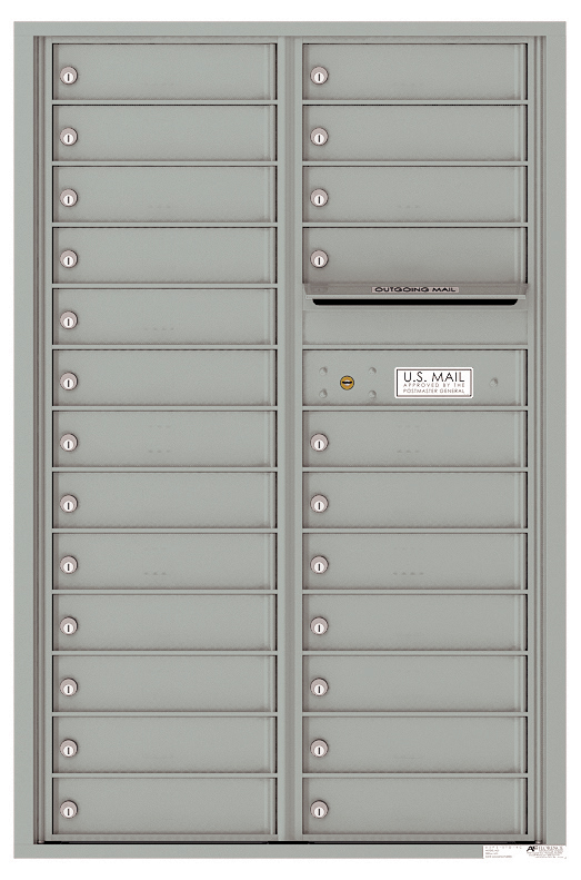 Versatile Front Loading Commercial Mailbox with 24 Tenant Compartments and Outgoing Mail Slot - Double Column