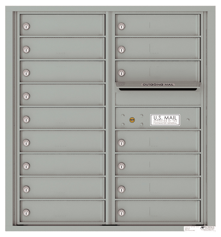 Versatile Front Loading Double Column Commercial Mailbox with 16 Tenant Doors and Outgoing Mail Slot