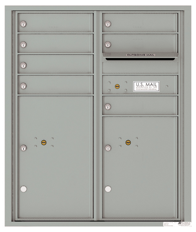 Stackable Mailboxes Versatile Front Loading Double Column Commercial Mailbox with 7 Tenant ...