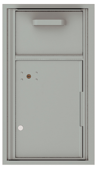Versatile Front Loading Single Column Mailbox Collection Drop Box with Pull Down Hopper - 4C08S-HOP